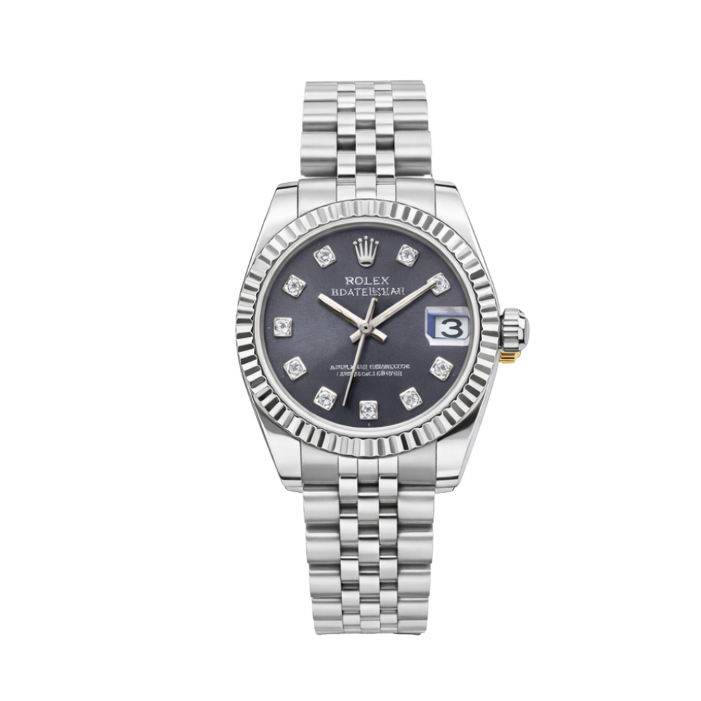 Rolex Datejust Diamond Dial Fluted Bezel Watch