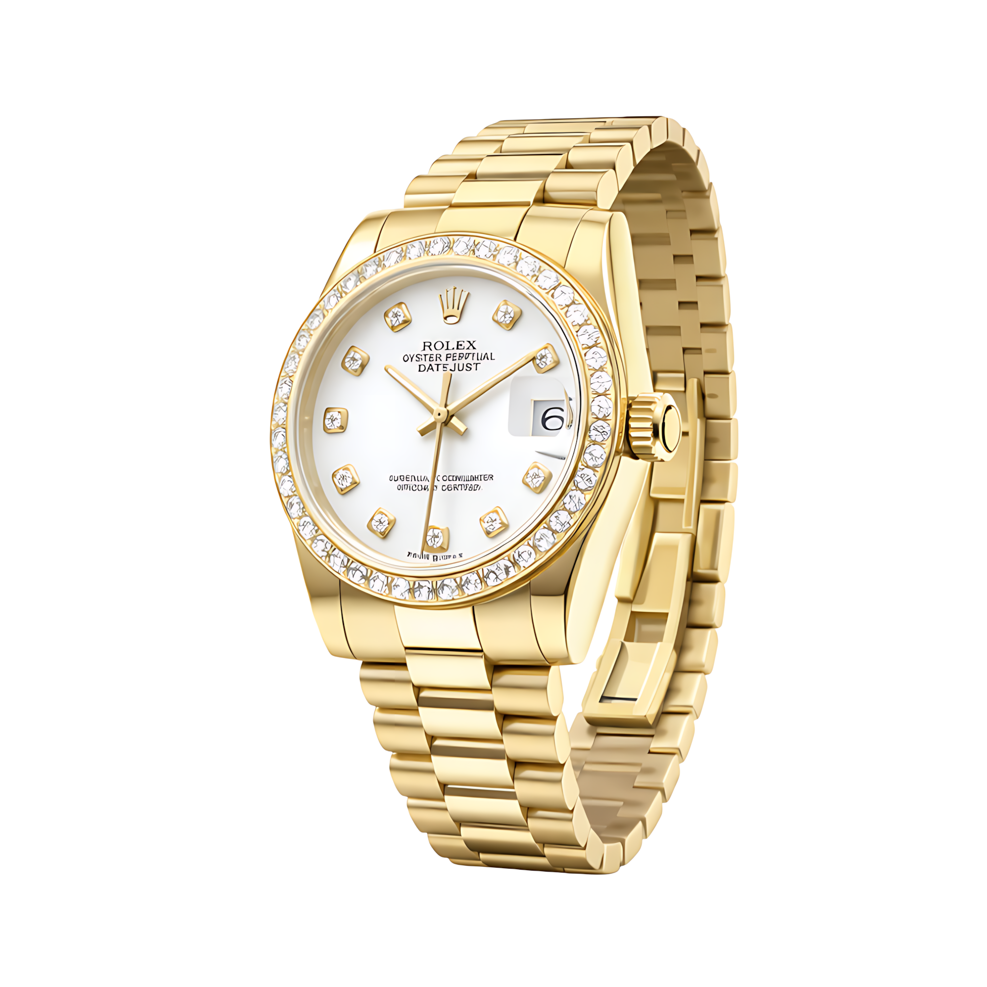 Audemars Piguet Royal Oak Watch – Yellow Gold White Diamond Dial
