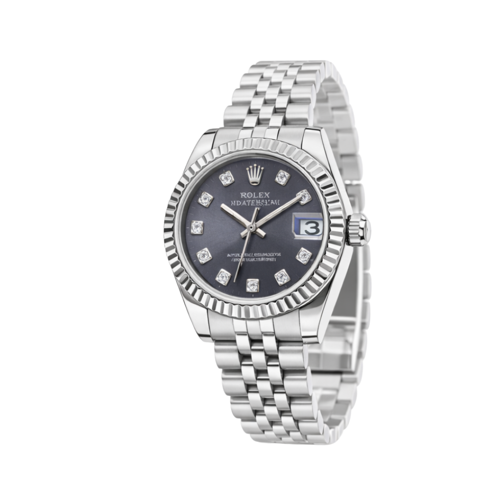 Rolex Datejust Diamond Dial Fluted Bezel Watch