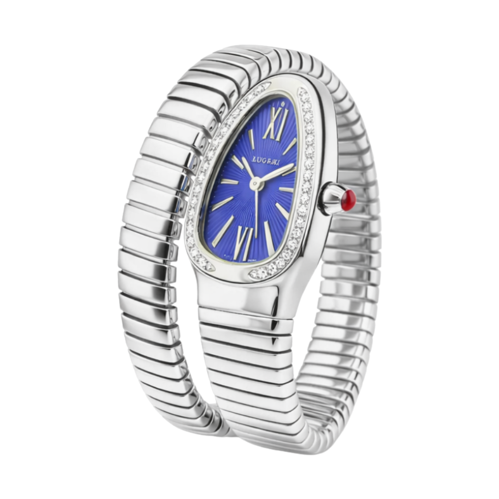 Bvlgari Serpenti Tubogas Blue Dial Silver Steel Watch