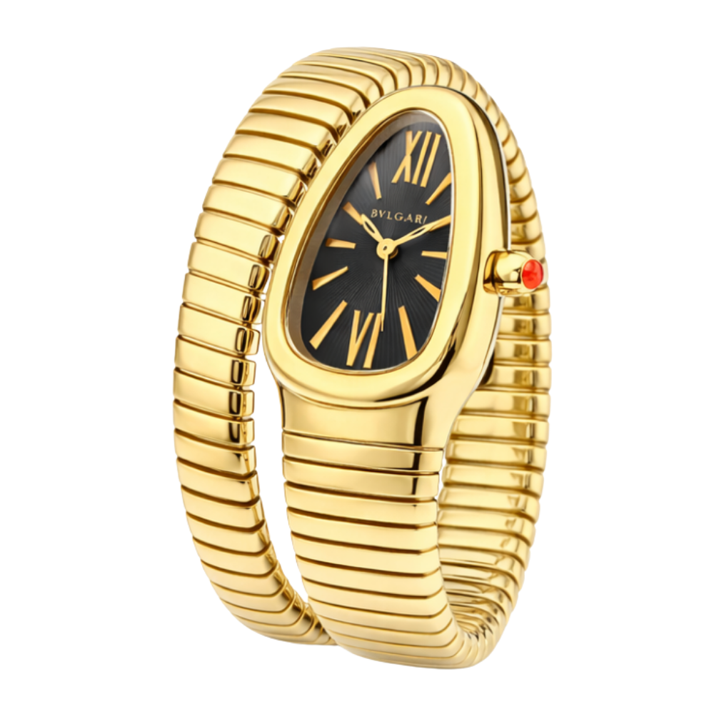 Bvlgari Serpenti Tubogas Gold Steel Watch – and Black Dial