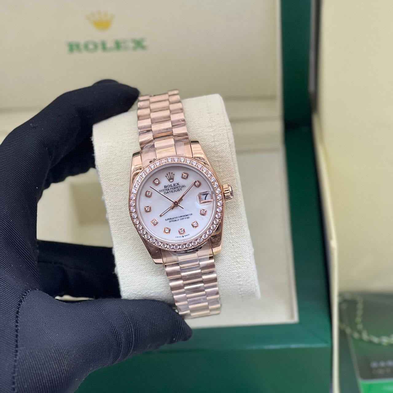 Rolex Watch | Rolex Datejust 31 Everose Gold-President Bracelet