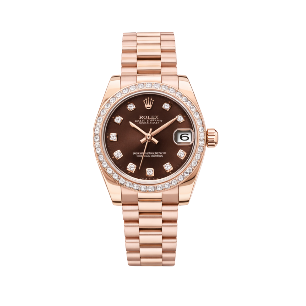 Rolex Datejust Chocolate Diamond Bezel Watch