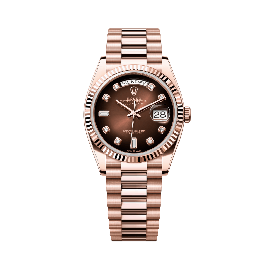 Rolex | Day-Date Brown Ombré Diamond Dial - Free & Fast UAE Shipping