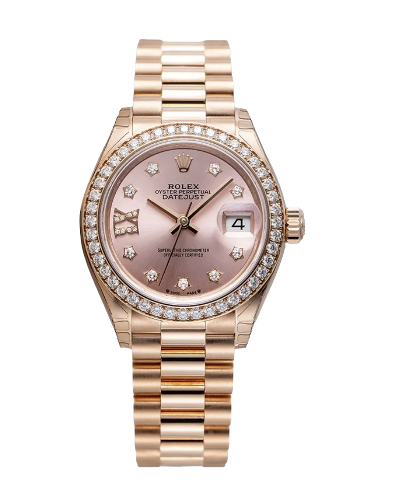 Rolex Datejust Rose Gold Diamond Watch