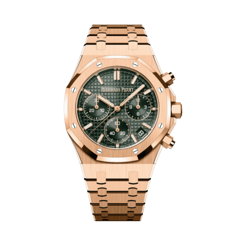 Audemars Piguet Royal Oak Selfwinding Chronograph Stainless Gold Steel Watch – Green Dial