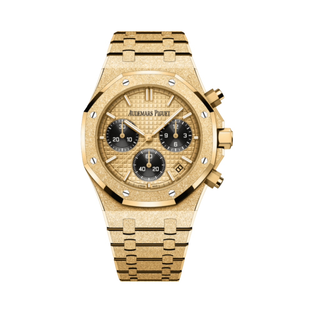 Audemars Piguet Royal Oak Selfwinding Chronograph Frosted Watch – Yellow Gold Gold Dial