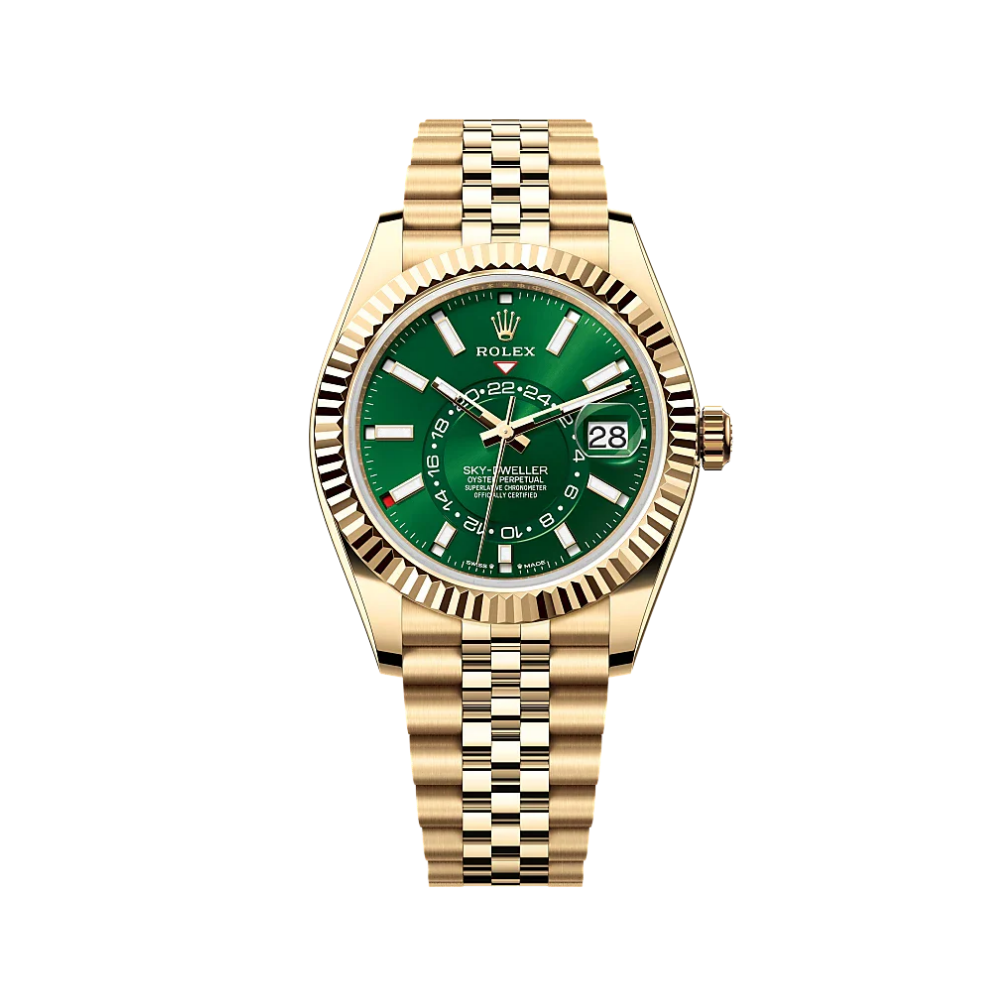 Rolex Sky-dweller Watch – Yellow Gold Green Dial
