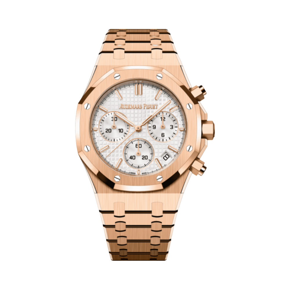 Audemars Piguet Royal Oak Selfwinding Chronograph Stainless Gold Steel Watch – White Dial