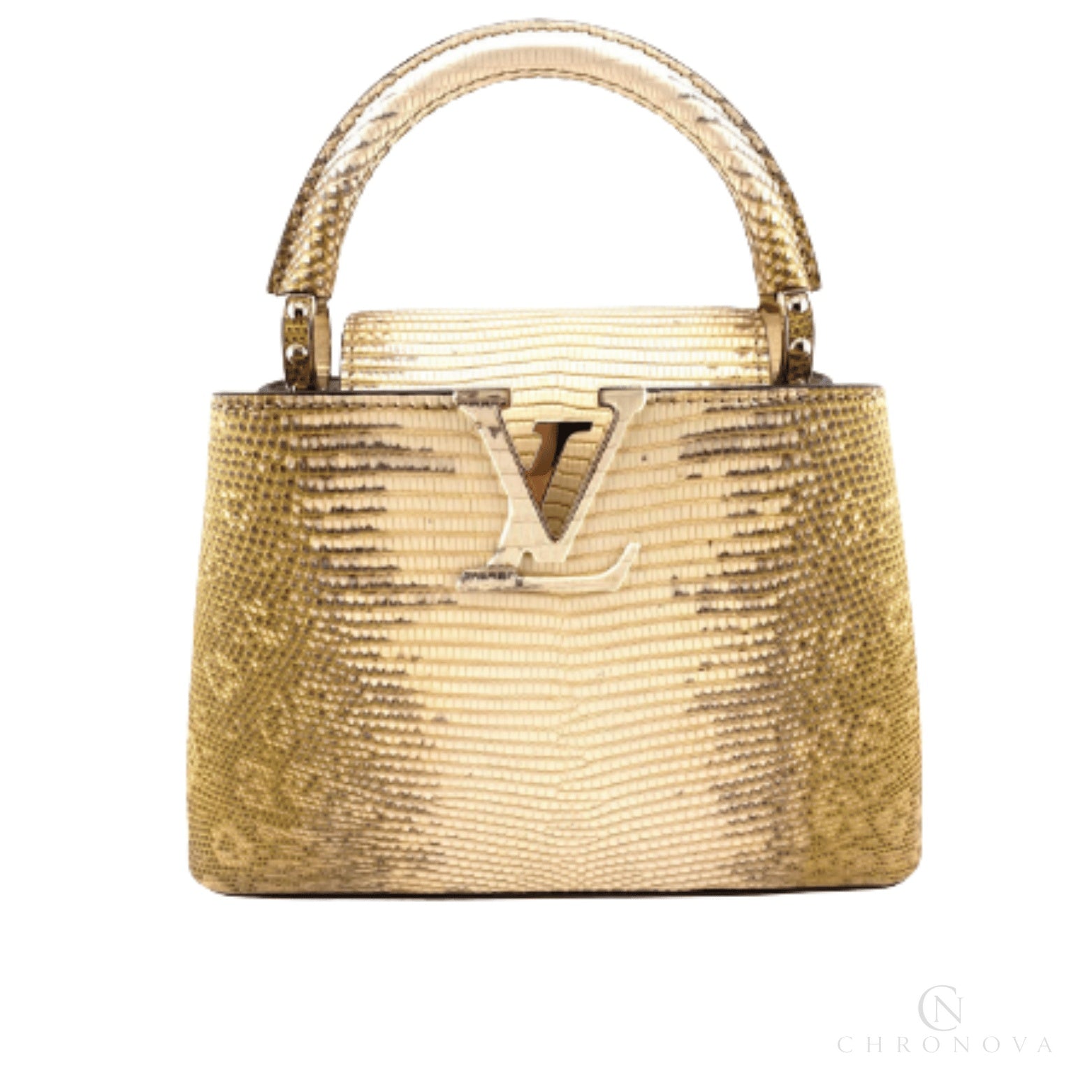 Louis Vuitton | Capucines Gold-colored Snakeskin - Free & Fast UAE Shipping