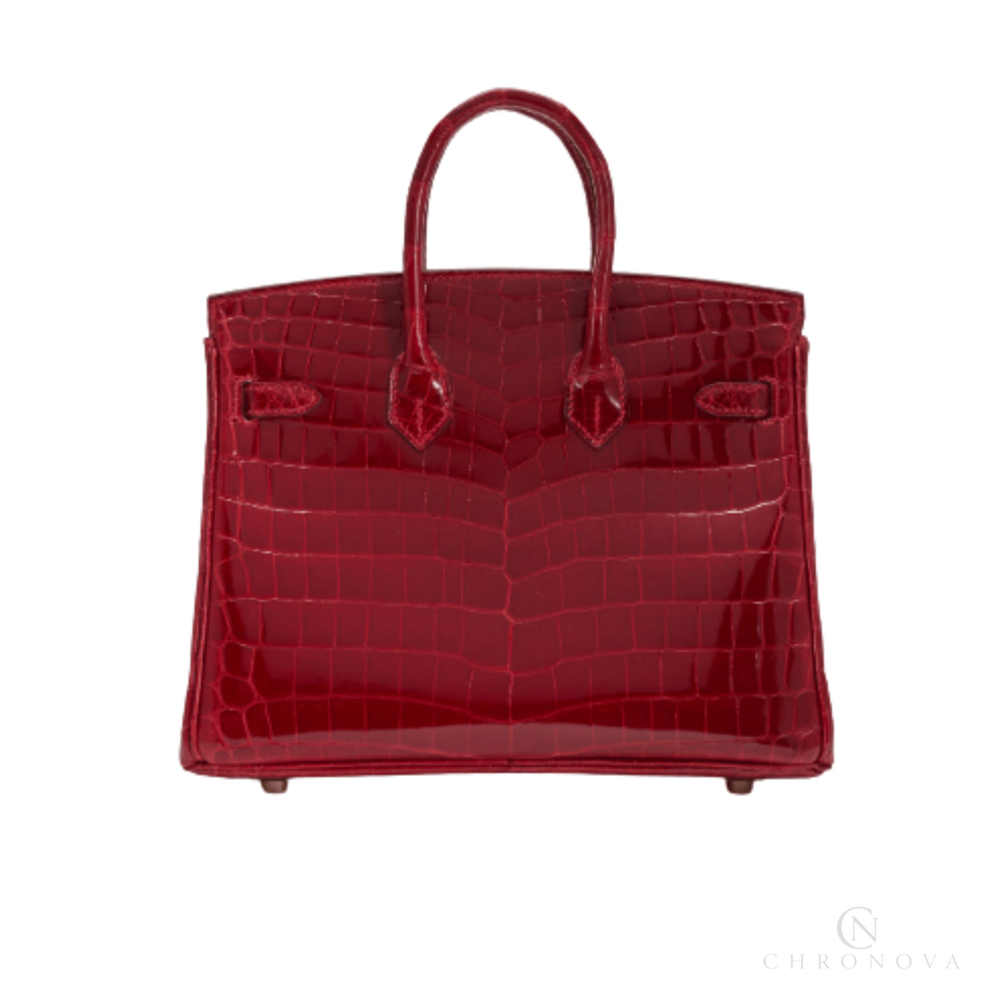 Hermès | Birkin 30 Handbag Made From Shiny Niloticus Crocodile Leather In The Deep Red Color - Free & Fast UAE Shipping