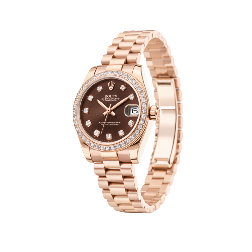 Rolex Datejust Chocolate Diamond Bezel Watch