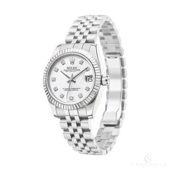Rolex Datejust Watch – White Diamond Dial