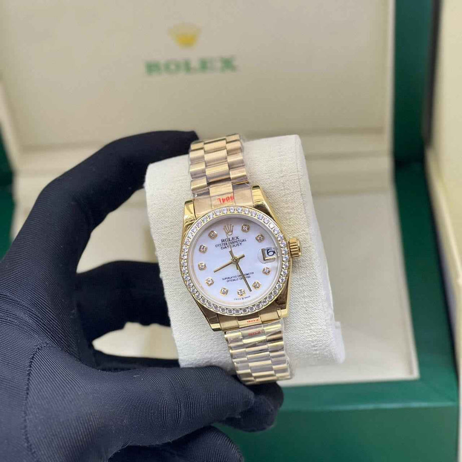 Rolex Watch | Datejust White Diamond Dial Bezel