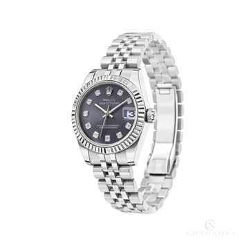 Rolex Datejust Diamond Dial Fluted Bezel Watch