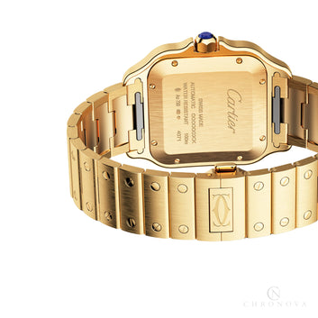 Cartier Watch Santos De Cartier Golden Steel – Blue Dial