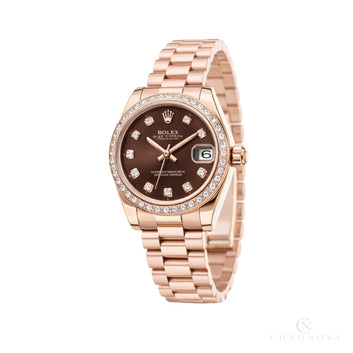 Rolex Datejust Chocolate Diamond Bezel Watch