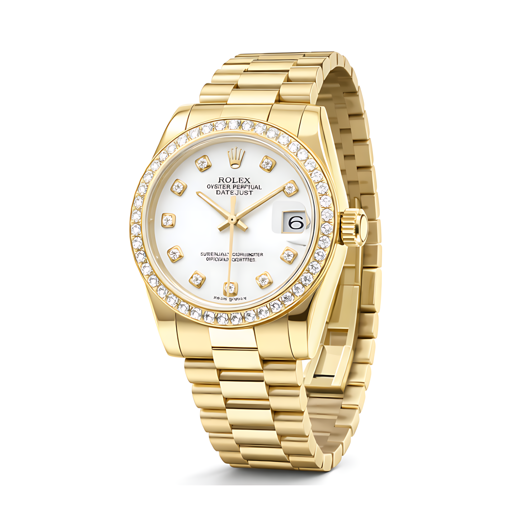Audemars Piguet Royal Oak Watch – Yellow Gold White Diamond Dial