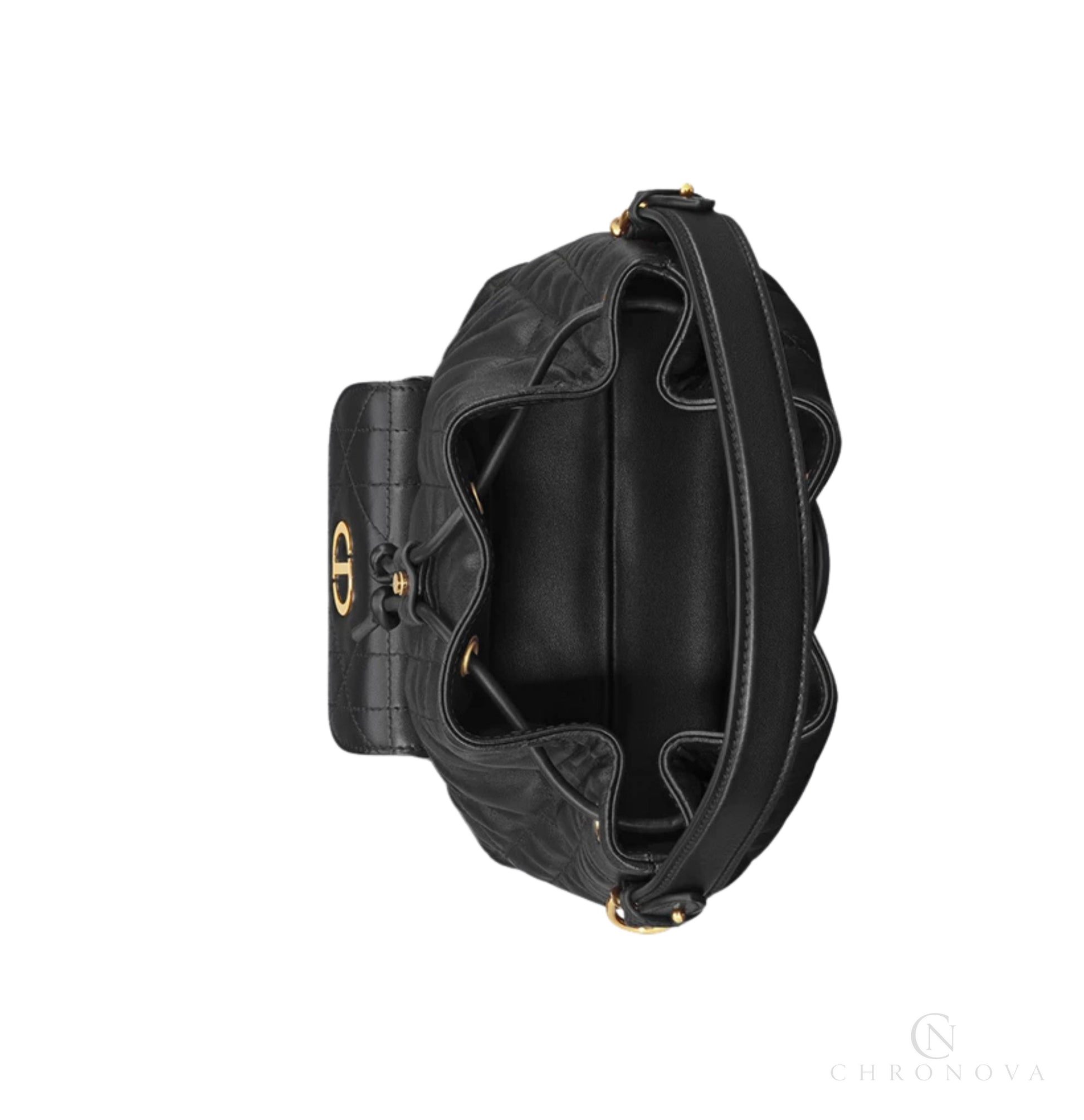 Dior | Caro Backpack In Black Macrocannage Lambskin - Free & Fast UAE Shipping
