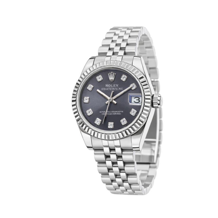 Rolex Datejust Diamond Dial Fluted Bezel Watch