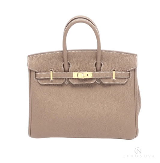 Hermès | Birkin 25 Bag In Etoupe Togo Leather With Gold Hardware - Free & Fast UAE Shipping