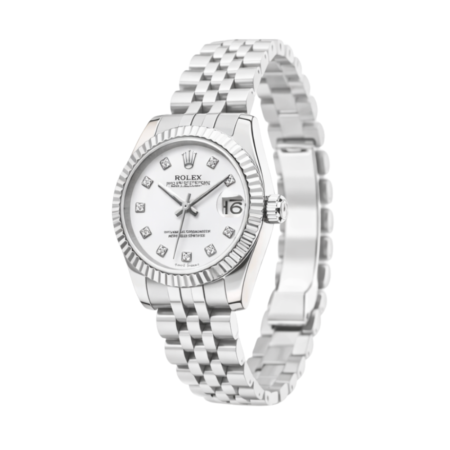 Rolex Datejust Watch – White Diamond Dial