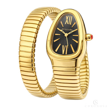 Bvlgari Serpenti Tubogas Gold Steel Watch – and Black Dial