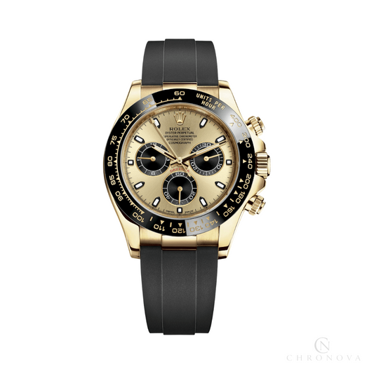 Rolex | Gold Champagne Black Dial - Free & Fast UAE Shipping
