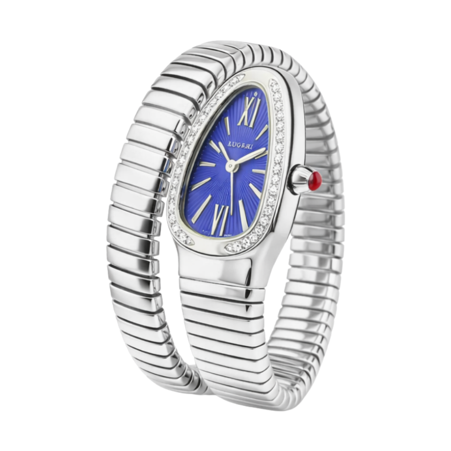 Bvlgari Serpenti Tubogas Blue Dial Silver Steel Watch