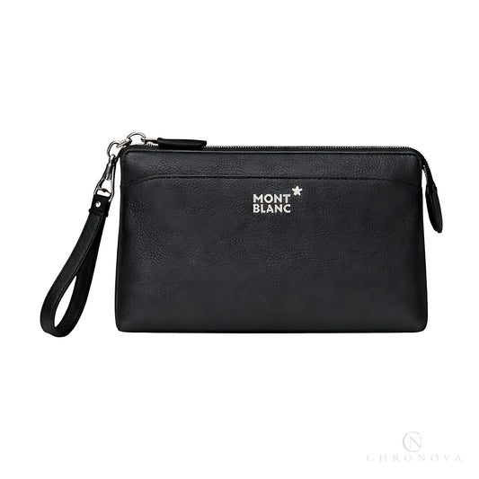 Mont Blanc Wrist Pouch | Mont Blanc Black Canvass Leather - View 1