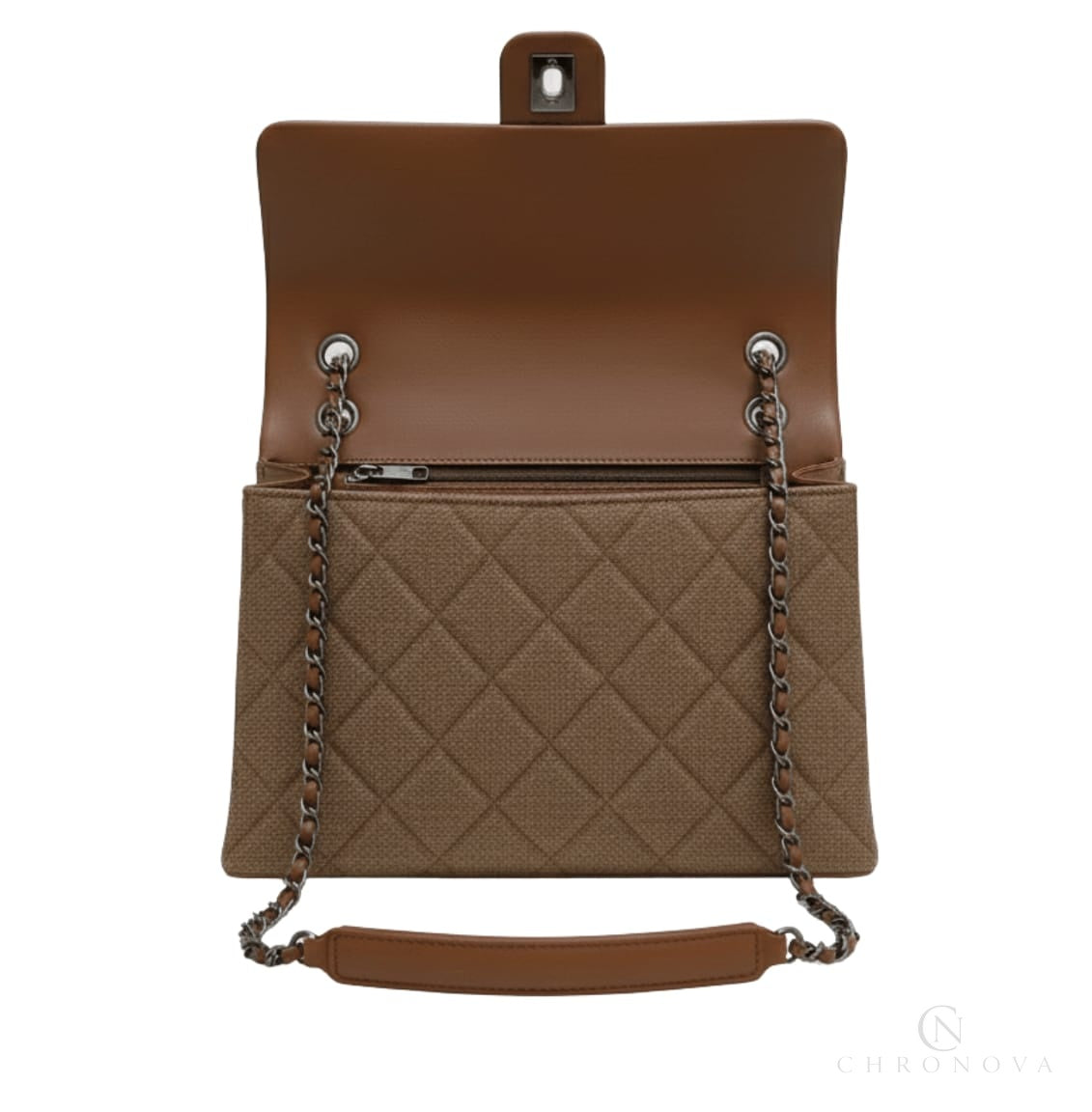 Chanel | Timeless/classic Flap Bag In Beige Jersey Material. - Free & Fast UAE Shipping
