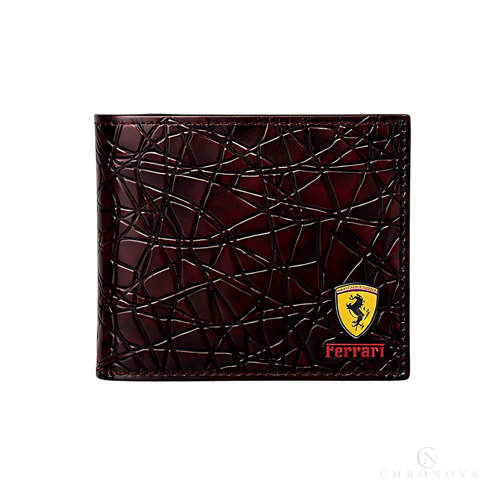 Ferrari Wallet | Premium Red Leather Horse Logo - View 2
