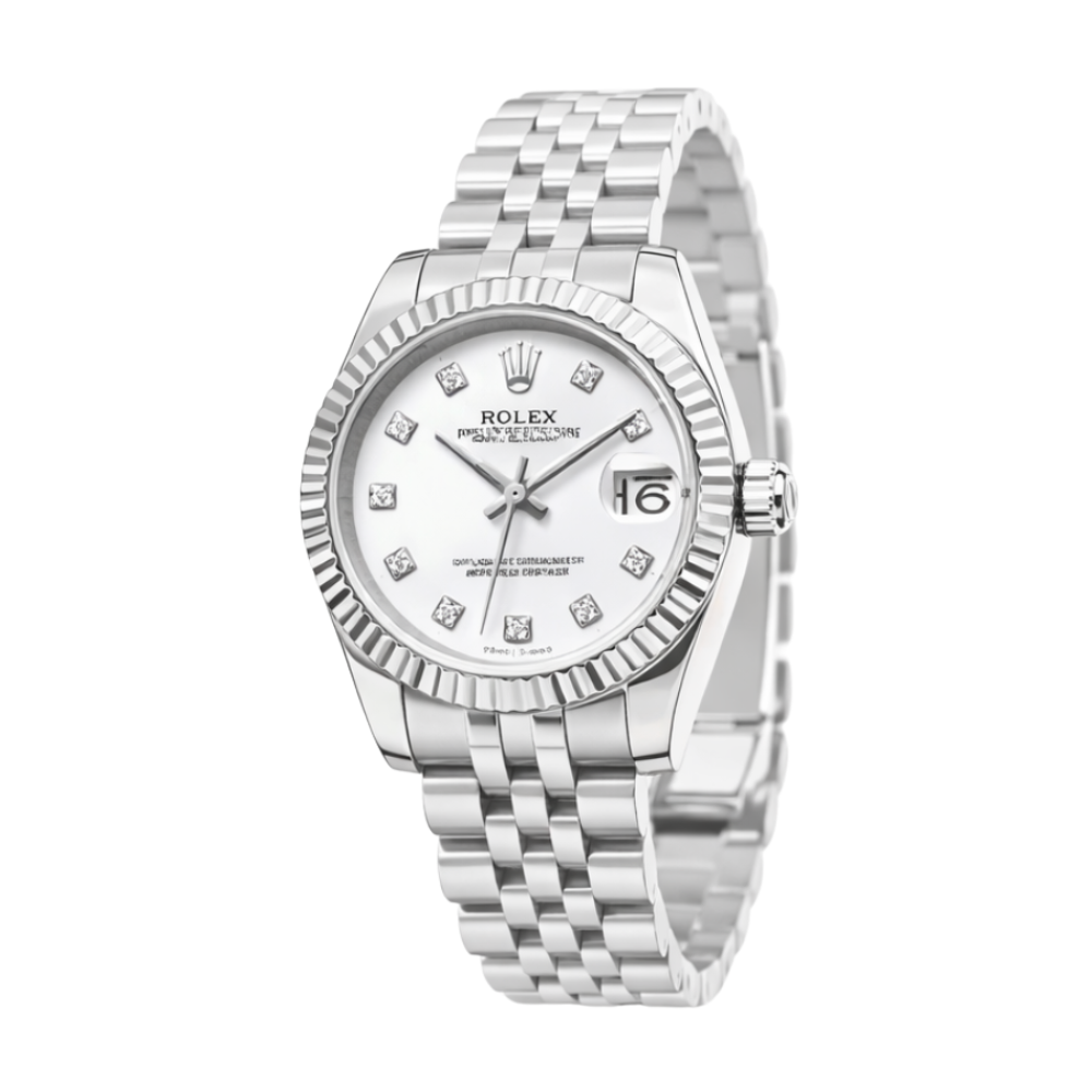 Rolex Datejust Watch – White Diamond Dial
