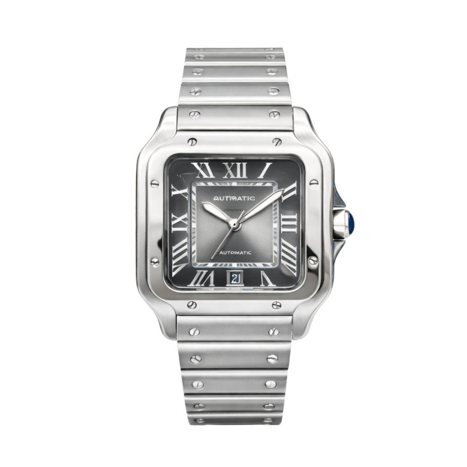 Cartier Santos de Cartier Silver & Graduated Watch – Green Dial