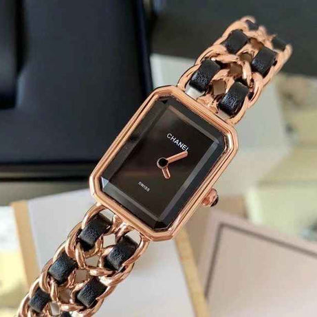 Chanel Watch | Première Édition Originale Rose Gold & Black Leather Chain