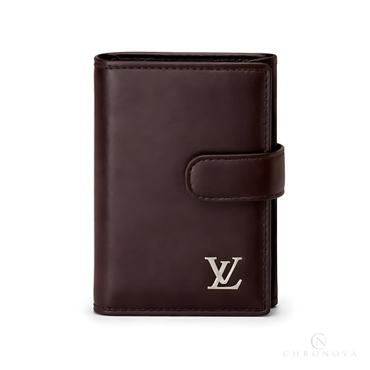 Louis Vuitton Wallet | Louis Vuitton Dark Brown Leather Logo - View 1