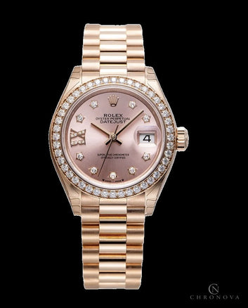 Rolex Datejust Rose Gold Diamond Watch