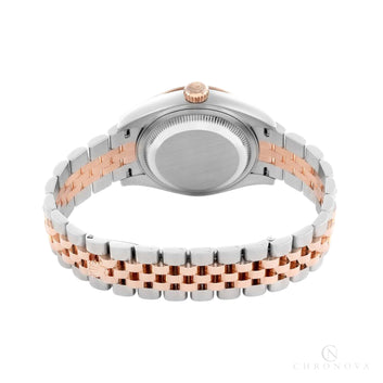 Rolex Datejust 28 Rose Dial Diamond Bezel Watch