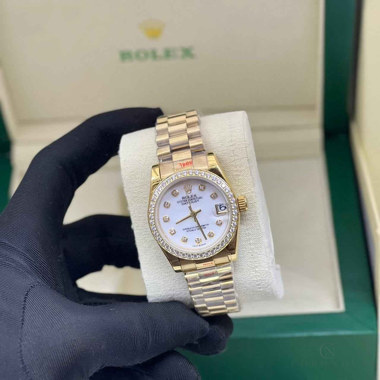 Audemars Piguet Watch | Royal Oak Yellow Gold White Diamond Dial