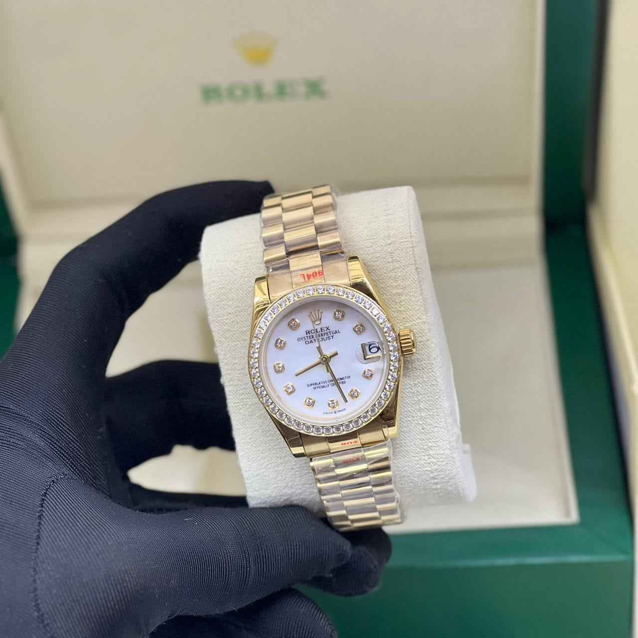 Audemars Piguet Watch | Royal Oak Yellow Gold White Diamond Dial