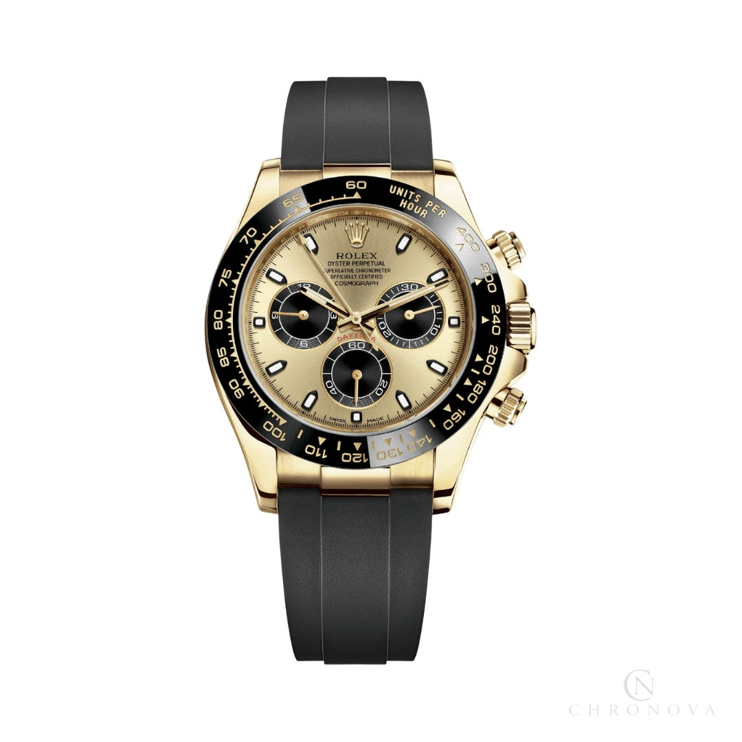 Rolex | Gold Champagne Black Dial - Free & Fast UAE Shipping