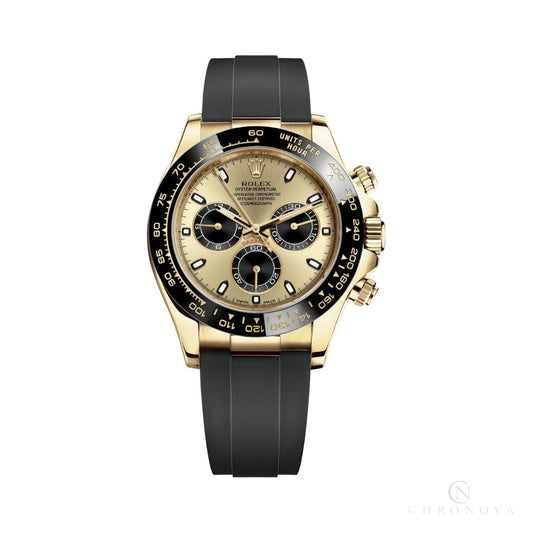 Rolex | Gold Champagne Black Dial - Free & Fast UAE Shipping