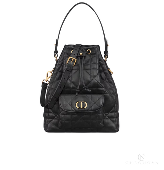 Dior | Caro Backpack In Black Macrocannage Lambskin - Free & Fast UAE Shipping