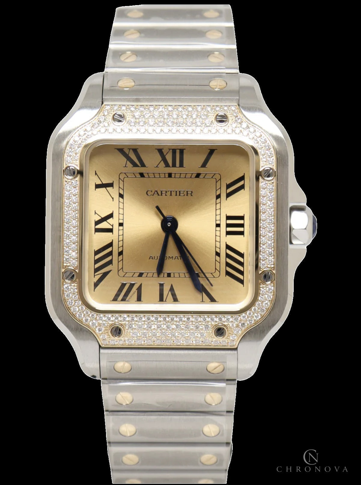 Cartier Watch | Santos de Cartier Two-Tone Yellow Dial