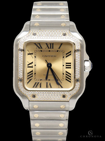Cartier Watch | Santos de Cartier Two-Tone Yellow Dial