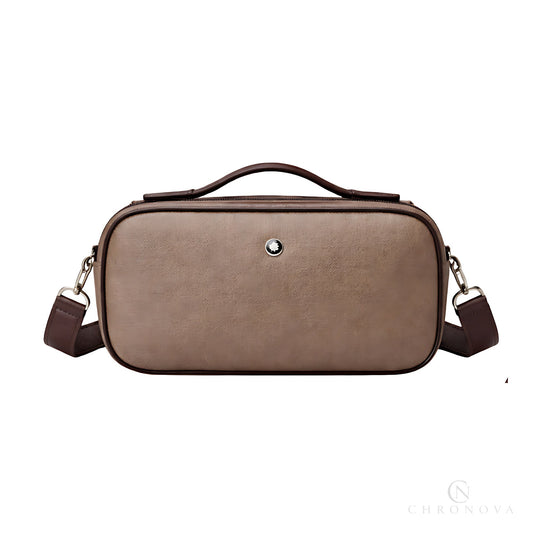 Mont Blanc Toiletry Pouch | Mont Blanc Brown Canvass - View 1