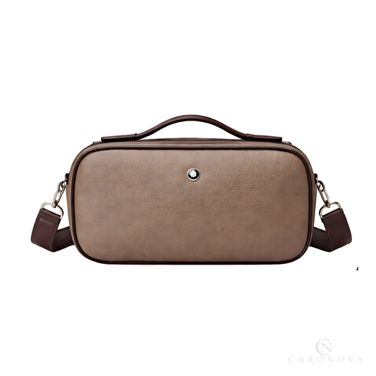 Mont Blanc Toiletry Pouch | Mont Blanc Brown Canvass - View 1