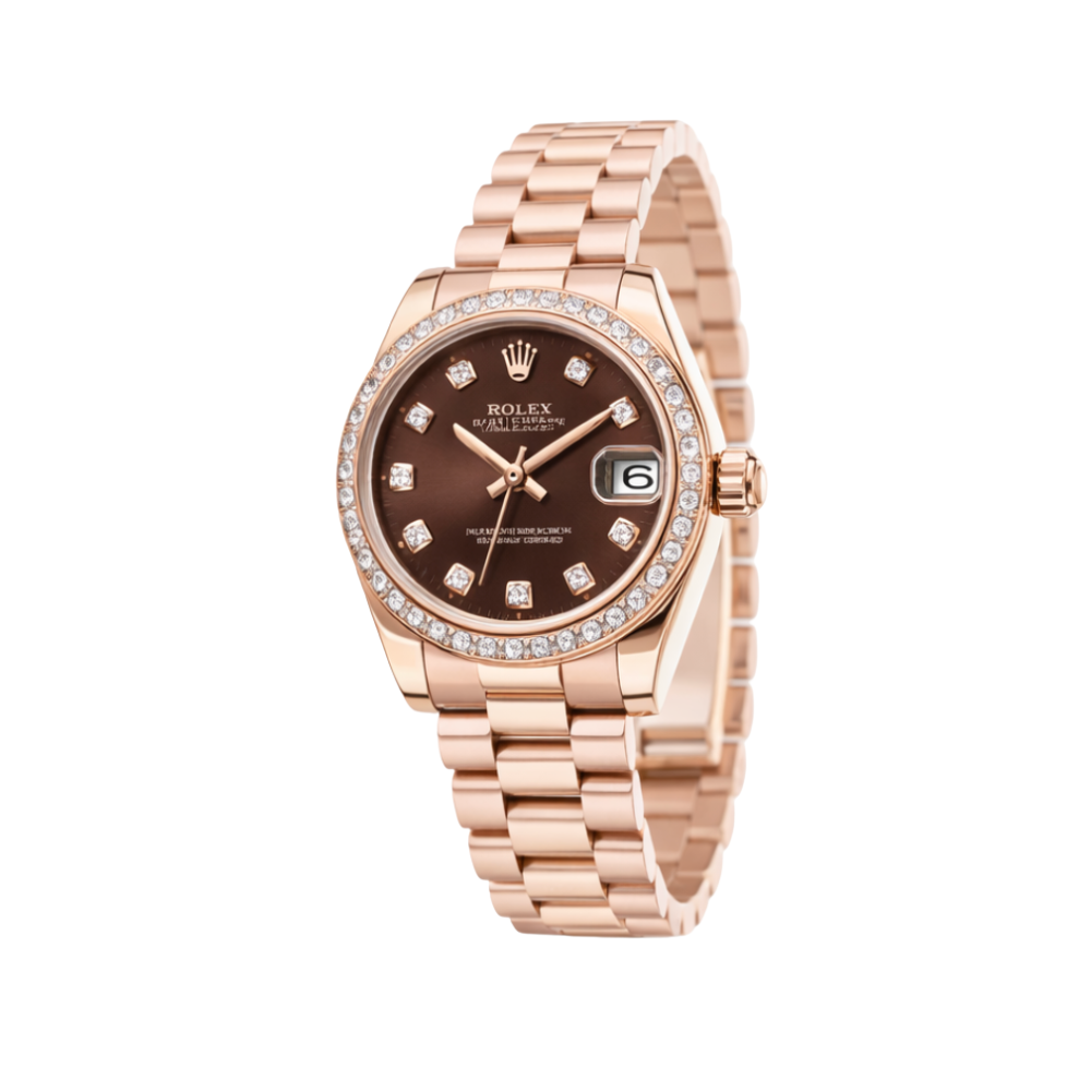 Rolex Datejust Chocolate Diamond Bezel Watch