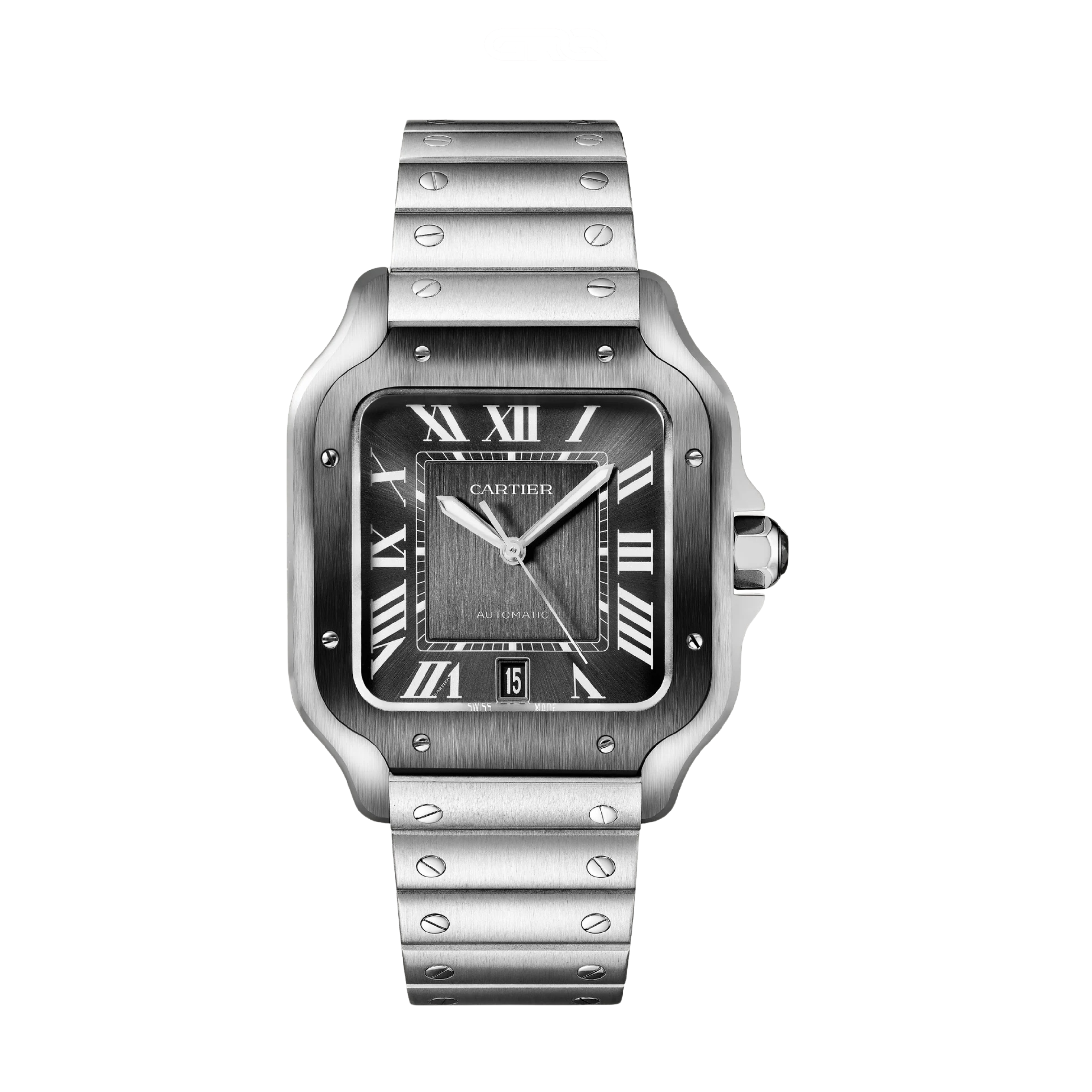 Cartier Santos de Cartier Silver&black Watch – Sunburst Dial