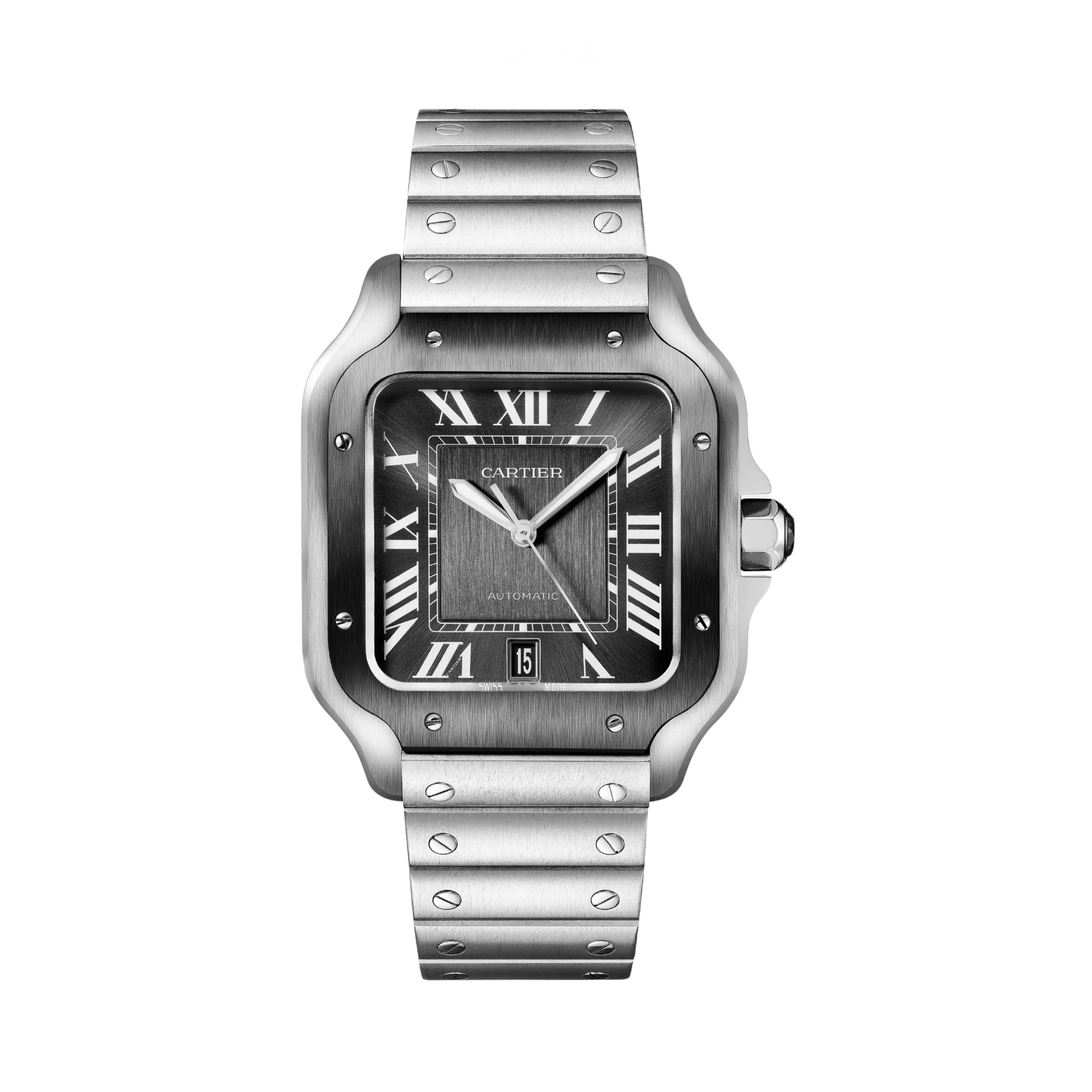 Cartier Santos de Cartier Stainless Steel with Watch – Green Sunburst Dial